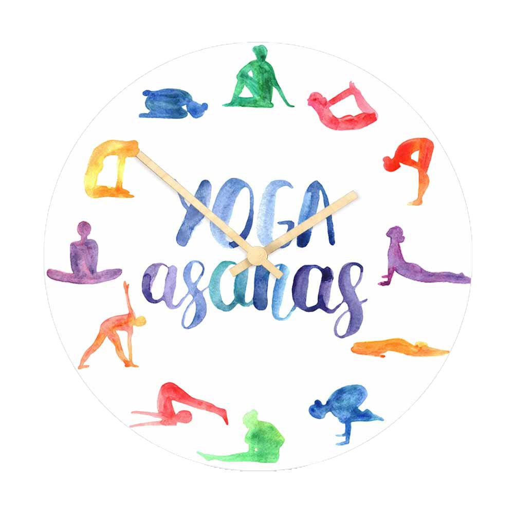 Watercolor Yoga Asanas Wall Cl - Yoga Fitness Watch recension och pris