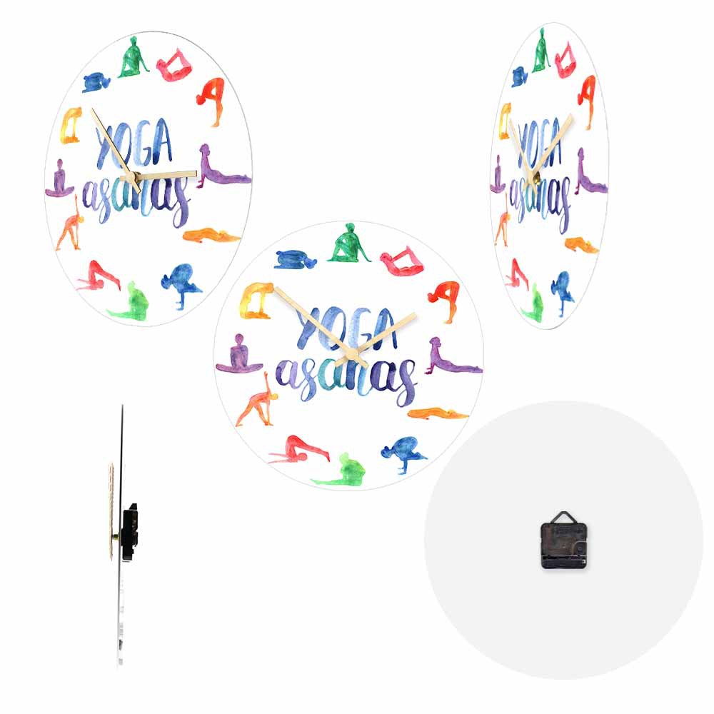 Watercolor Yoga Asanas Wall Cl - Yoga Fitness Watch recension och pris