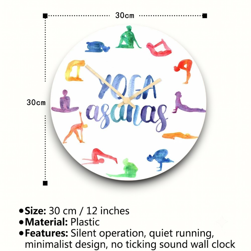 Watercolor Yoga Asanas Wall Cl - Yoga Fitness Watch recension och pris