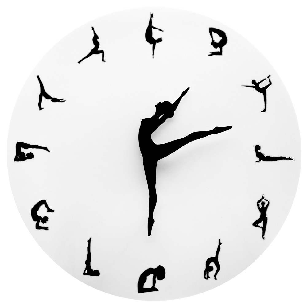 Yoga Postures Wall Clock GYM F - Yoga Fitness Watch recension och pris