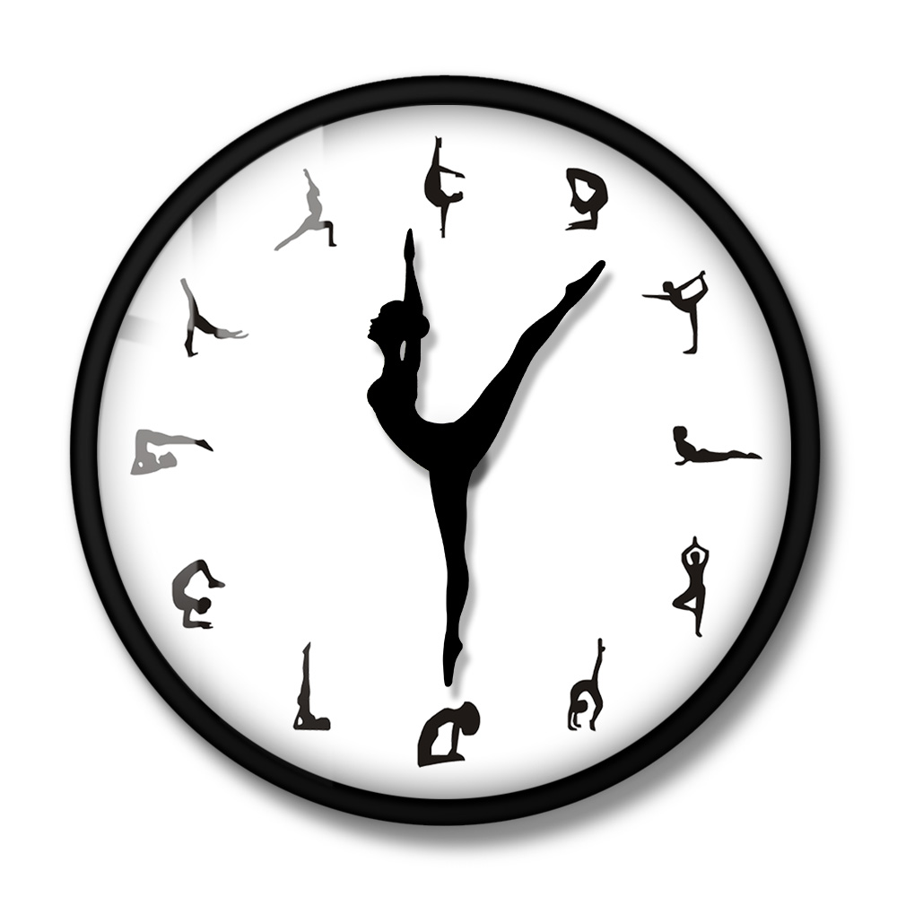 Yoga Postures Wall Clock GYM F - Yoga Fitness Watch recension och pris