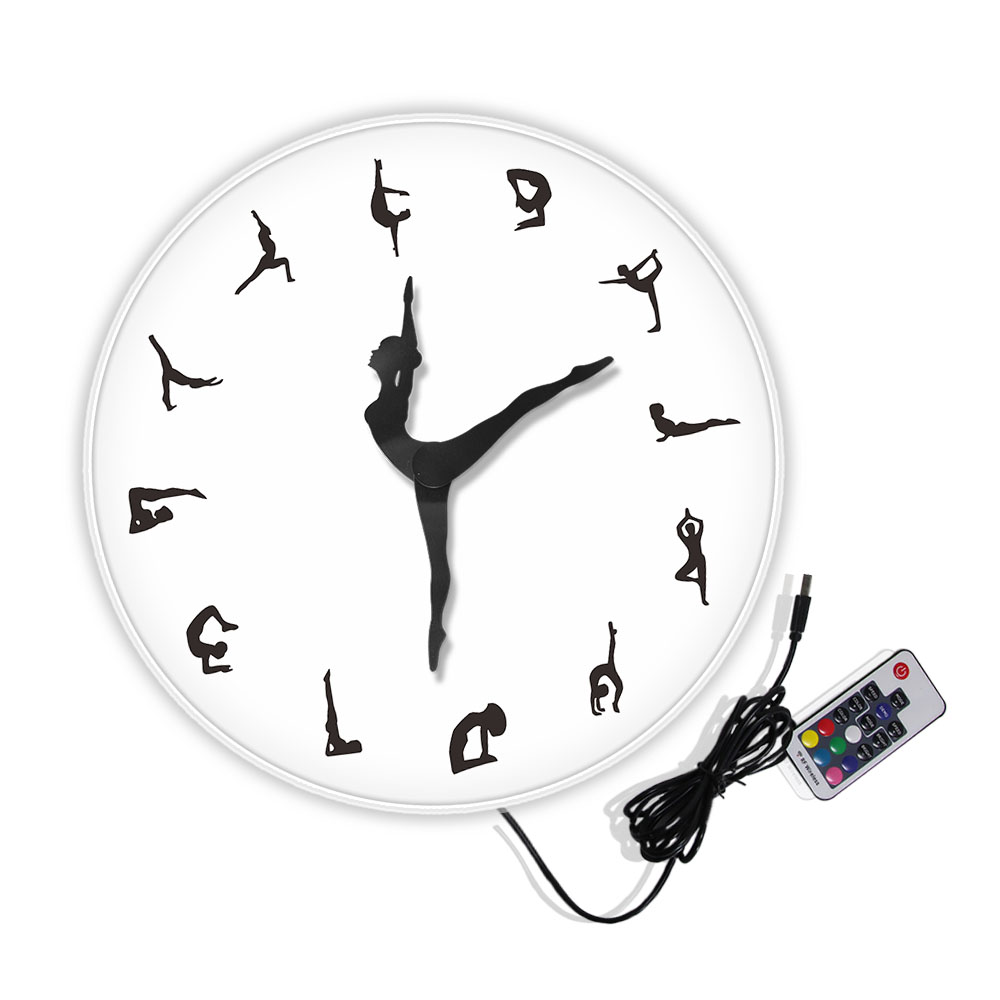 Yoga Postures Wall Clock GYM F - Yoga Fitness Watch recension och pris