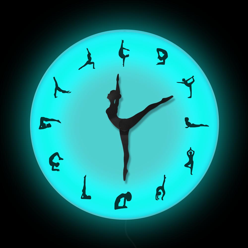 Yoga Postures Wall Clock GYM F - Yoga Fitness Watch recension och pris