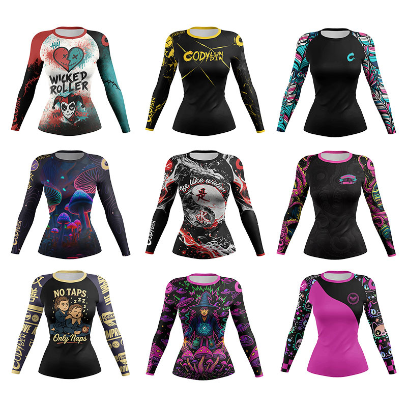 Women MMA Compression Sport T- - Yoga Fitness Jiu Jitsu recension och pris
