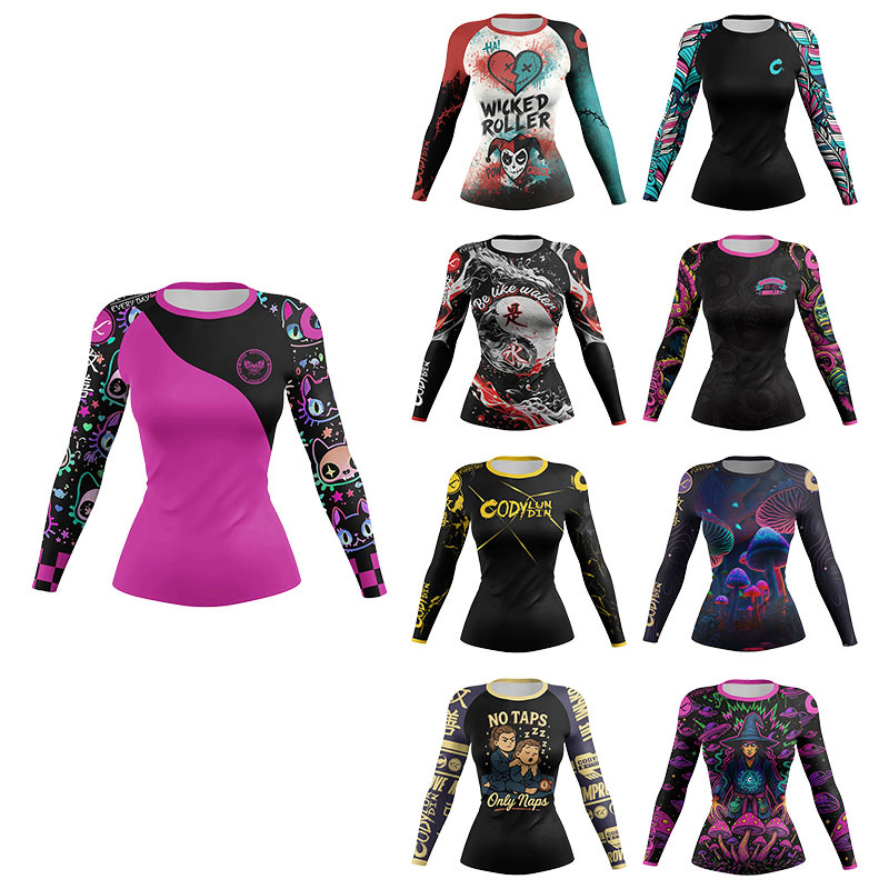 Women MMA Compression Sport T- - Yoga Fitness Jiu Jitsu recension och pris