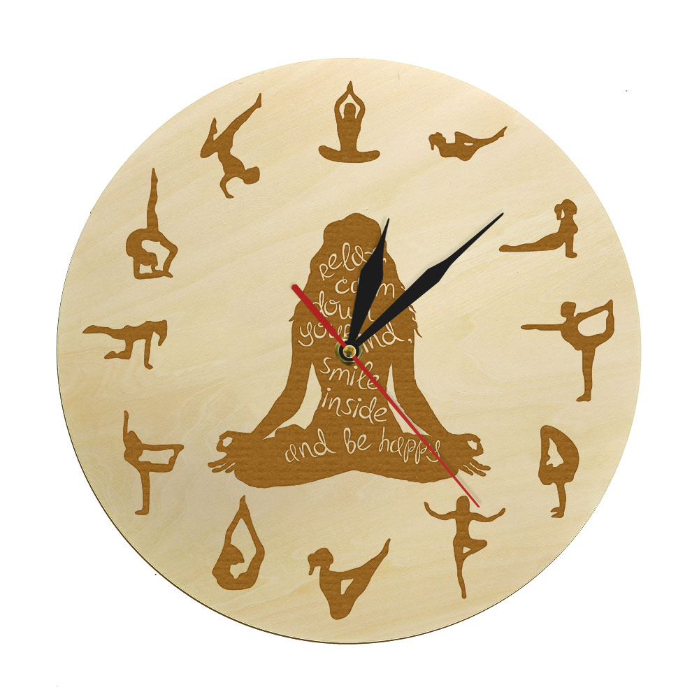 Yoga Pose Wooden Wall Clock Fi - Yoga Fitness Watch recension och pris