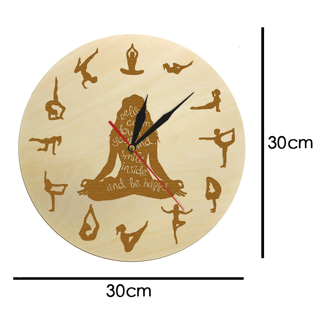 Yoga Pose Wooden Wall Clock Fi - Yoga Fitness Watch recension och pris
