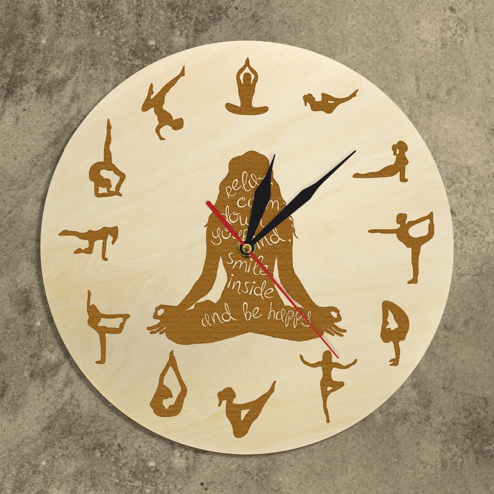 Yoga Pose Wooden Wall Clock Fi - Yoga Fitness Watch recension och pris