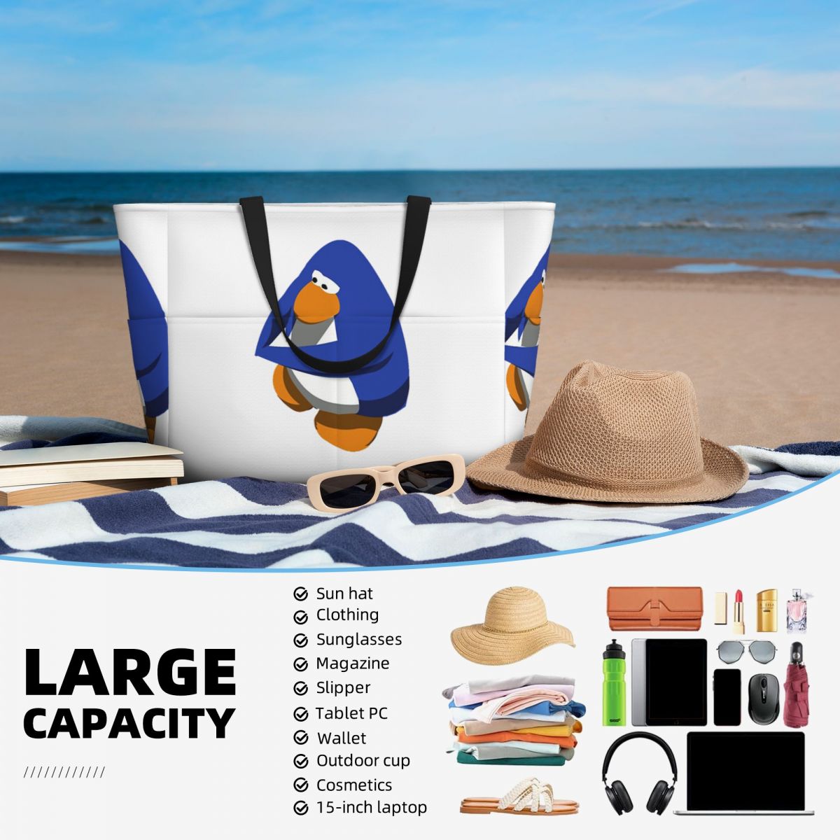 Club Penguin BOI Beach Tote Ba - Yoga Fitness Club recension och pris