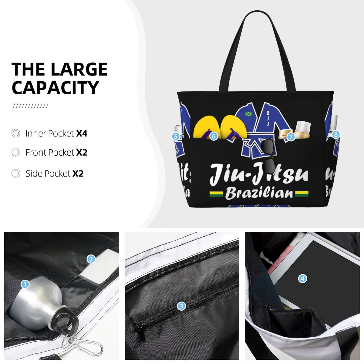 Jiu-Jitsu Beach Tote Bag Sport - Yoga Fitness Jiu Jitsu recension och pris