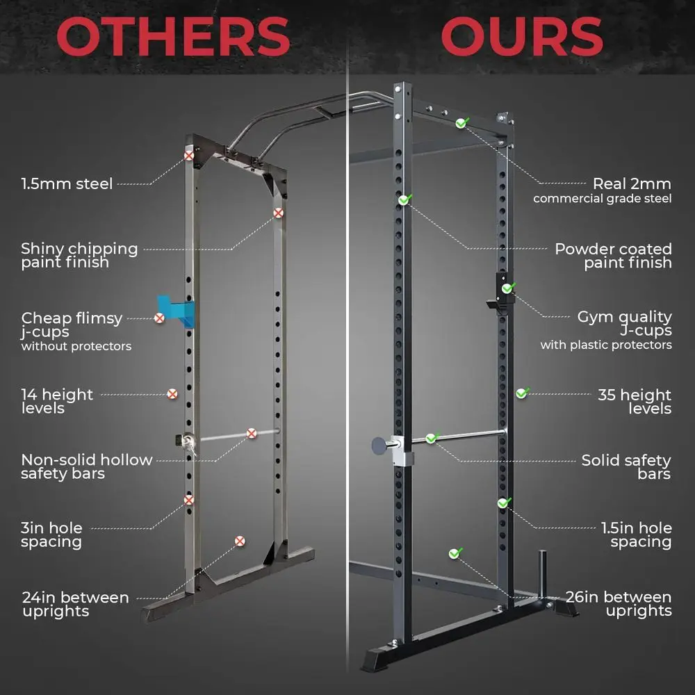 Multi-Function Squat Rack with - Lat Pulldown Bar recension och pris